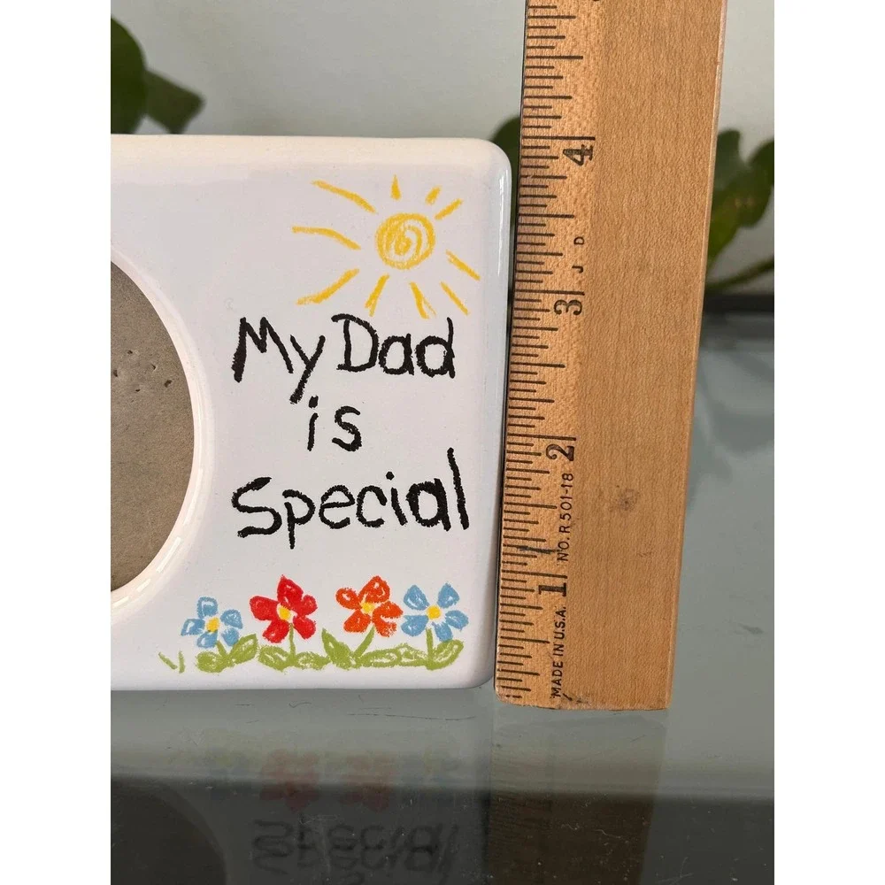 Vintage Intercraft My Dad is Special‎ Ceramic Picture Frame White Father's Day